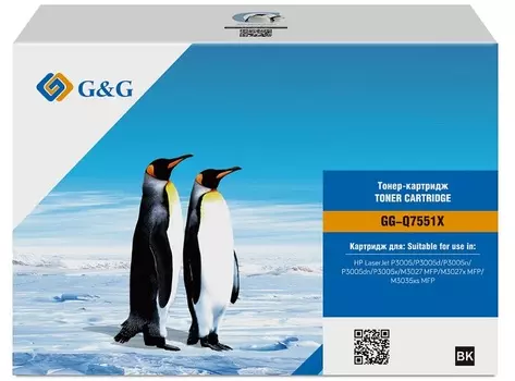 Картридж G&G GG-Q7551X лазерный черный (13000стр.) для HP LJ P3005/M3027 MFP/M3027x MFP/M3035xs MFP