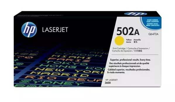 Картридж HP 502A Q6472A для принтера Color LaserJet 3600 жёлтый