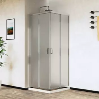 Душевой уголок Vincea City 80х80 рифленый, хром (VSS-5CT800MT)