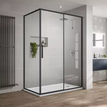 Душевой уголок Vincea Slim-U VSR-2SU 120х90 прозрачный, матовый черный (VSR-2SU9012CLB)