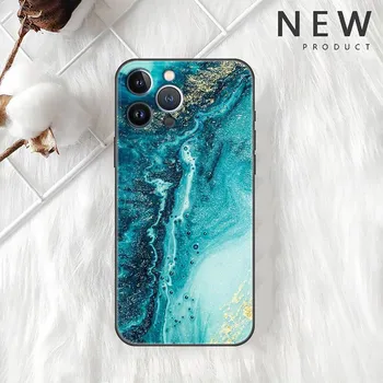 Чехол для Apple iPhone 11 13 12 14 Pro 7 Plus XR X XS Max 6 6S 13Pro SE 2022, черный силиконовый чехол для телефона, роскошный чехол с мраморным узором iPhone 14 Pro Max