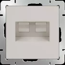 Розетка двойная Ethernet RJ-45 (слоновая кость) Werkel WL03-RJ45+RJ45 -ivory 4690389073533