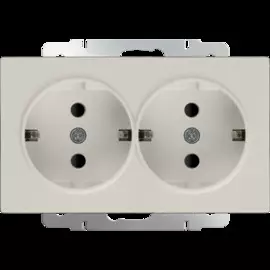 Розетка двойная с заземлением (слоновая кость) Werkel WL03-SKG-02-IP20 4690389073113