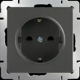 Розетка с заземлением и шторками (серо-коричневый) Werkel WL07-SKGS-01-IP44 4690389086625