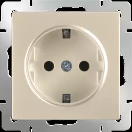 Розетка с заземлением и шторками (шампань) Werkel WL11-SKGS-01-IP44 4690389124563
