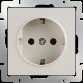 Розетка с заземлением (слоновая кость) Werkel WL03-SKG-01-IP20-ivory 4690389046223