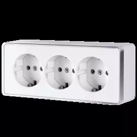 Розетка тройная с заземлением и шторками Gallant (белая) Werkel WL15-02-05 4690389130151
