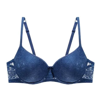 Однотонный женский бюстгалтер Artdewred на косточках Push - up эффектом с кружевом 75A красный