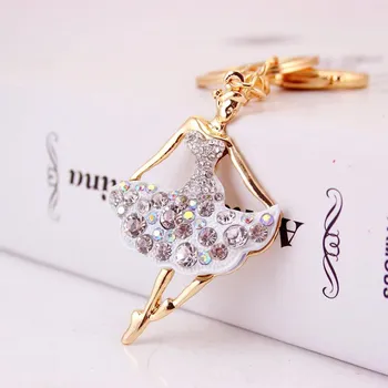 Брелок для женских сумок Coolxi Rhinestone Ballet Girl - элегантный ювелирный аксессуар 027