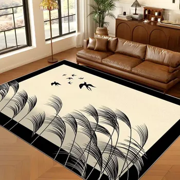 Imitation Wool Carpet Ancient Style Carpet Bedroom Bed Mat 140*200CM