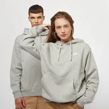 Флисовая толстовка Sportswear Club NIKE, цвет dark grey heather/dark grey heather/white