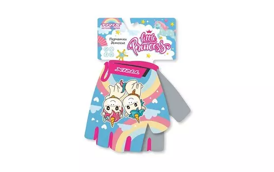 Перчатки велосипедные TRIX nw Little Princess, детские, короткие пальцы, антискользящие, GL-TX-PRINCESS-6XS-0 (Размер: 6XS)