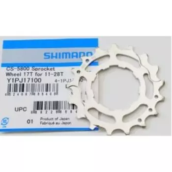 Звезда велосипедная SHIMANO, задняя, 17 зубов, для кассеты CS-5800 11-28Т, серебристый, Y1PJ17100