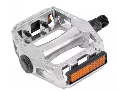 Педали велосипедные STELS BLF-B11, алюминий, серебристые, 9/16", со светоотражателем, 360110