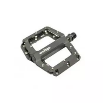Педали велосипедные WELLGO B321DU-B, алюминиевые, 106,1х105х22 mm, 378 г, сменные шипы, черные, 6-190430