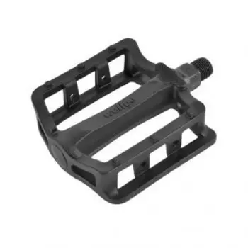 Педали велосипедные WELLGO, BMX/Downhill Black, широкие, нейлон, ось Cr-Mo, 330г, черный, B197, 6-190149