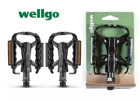 Педали велосипедные Wellgo M-224, MTB, 9/16", 103x66x25 мм, алюминий, черный, WLGM224