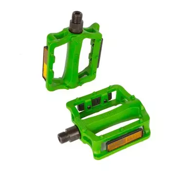 Педали велосипедные WELLGO нейлон BMX/Downhill Green B197N широкие ось Cr-Mo 320г зеленые 6-14196
