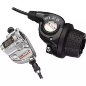 Шифтер для велосипеда SHIMANO Nexus 3S35E, 3скорости, c bell crank 3, оплетка, трос 1700мм, без упак, ASL3S35E170LS