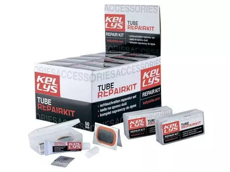 Велоаптечка KELLYS, 5 элементов, заплатки, наждачка, инструкция, Tube repair kit