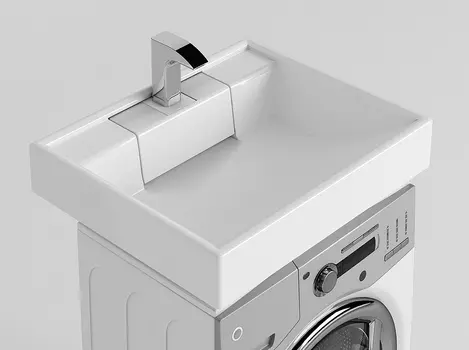 Раковина над стиральной машиной Aquaton Рейн 1A72103KRW010 60 см, литьевой мрамор