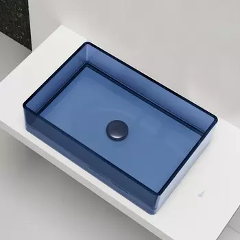 Раковина накладная Abber Kristall 60 см AT2803Saphir синяя