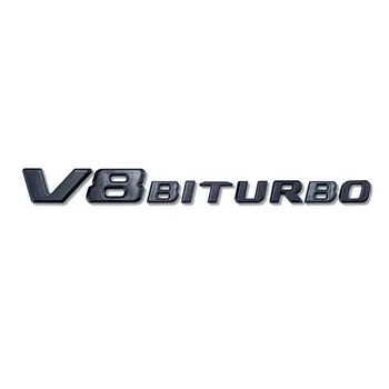 V8 BITURBO Буква Логотип Автомобильная Наклейка для Twin Turbo Логотип Модификация Крыла Аксессуары Этикетка Декоративная Наклейка Matte Black