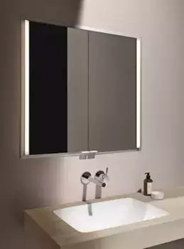 Зеркальный шкаф «Laufen» Frame 25 408523 80/75 с подсветкой рама хром