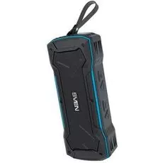 Портативная акустика 2.0 Sven PS-220 SV-016470 черная-синяя, 2x5Вт (RMS), FM-тюнер, USB, microSD, Bluetooth, Wateproof (IPx5), встроенный аккумулятор
