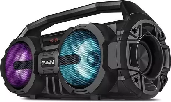 Портативная акустика 2.0 Sven PS-415 SV-019631 черная, 2x6 Вт (RMS), BT, FM, USB, microSD, LED-диспл