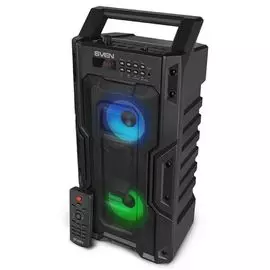 Портативная акустика 2.0 Sven PS-435 SV-019075 черная, 2x10 Вт (RMS), TWS, BT, FM, USB, microSD, LED-дисплей, ПДУ