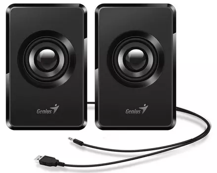 Портативная акустика Genius SP-U125 31730042400 black, 2x1.5 Вт, USB, mini jack 3.5