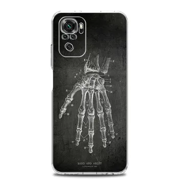 Чехол для телефона Chalkboard Anatomy для Xiaomi Redmi Note 13 12 5G 9S 9 8 10 11 Pro Plus 4G 9T 13C 12C10C 9C 9A 7 Прозрачная крышка Redmi Note 10