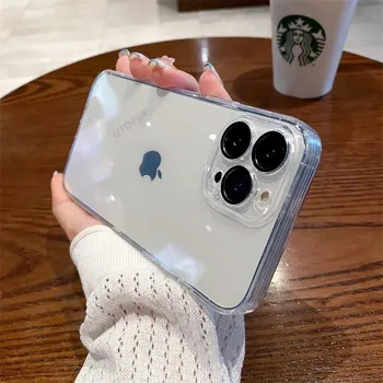 Официальный оригинальный защитный чехол для объектива для iPhone 11 12 13 14 15 Pro Max Plus Mini XS XR X с квадратным покрытием, прозрачный чехол For iPhone 12Pro Max