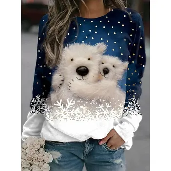 Женские толстовки с капюшоном Dog 3D Print Sweatshirt Женская мода Crewneck Hoodie Kawaii Animal Sweats Женский спортивный костюм Пальто для девочек Sudaderas S