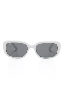Ray-Ban солнцезащитные очки в массивной оправе, белый