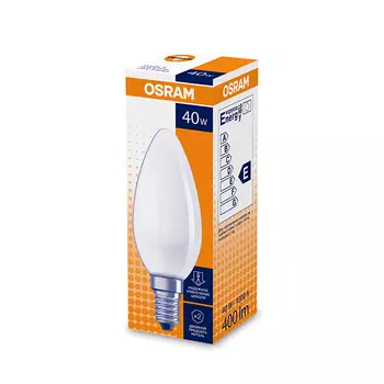 лампа накаливания OSRAM 40Вт E14 2700K 230В свеча С35 матовая
