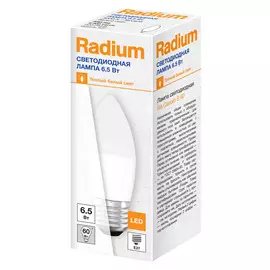 лампа светодиодная RADIUM 6,5Вт E27 550Лм 3000K 230В свеча В60