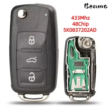 Benma-для управления llave VW Gol Fox Voyage Jetta Tiguan 3 кнопки 434 МГц 48 чип 5K0837202AD