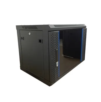 Шкаф настенный 19", 6U Wize W6UR 600х600 мм, стеклянная пер. дверь, задн. стенка металлическая, неоткидная, рэковые гайки: 10 шт, макс. вес нагрузки 6