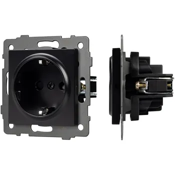Механизм электрической розетки SCT-MEU1-PL-BK-V (250V, 16A) (Arlight) 049815