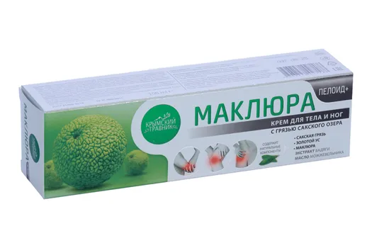 Крем Крымский Травник маклюра пелоид+ д/тела/ног при болях в суставах с грязью cакского озера