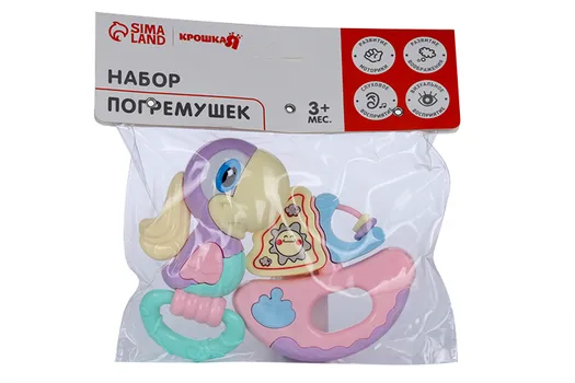 Набор погремушек «Попугай и кораблик», 2 шт.