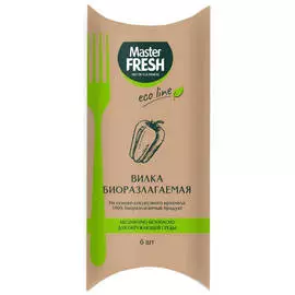 набор вилок MASTER FRESH Eco line биоразлагаемый 6шт 16,5см крахмал
