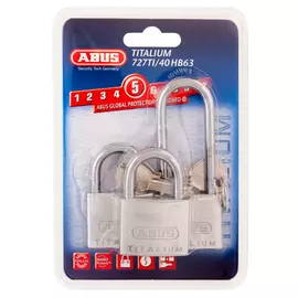 набор замков навесных ABUS 727TI/40X2+ алюминий 3 шт под 1 ключ