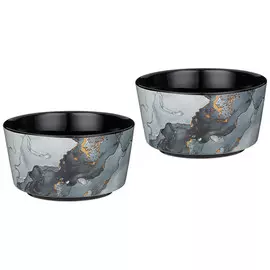 набор салатников LEFARD Moon art черный 2шт. 11,5х6,5см 0,3л фарфор