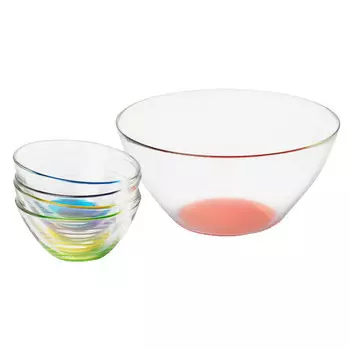 набор салатников LUMINARC Космос 5шт: 4х12,5см 0,6л, 23см 2,6л стекло микс дизайна