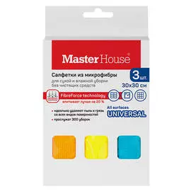 набор салфеток MASTER HOUSE Мой нежный 30х30 см 3шт микрофибра
