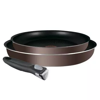 набор сковородок TEFAL Ingenio Brownie 3пр. 24/28см, съем. ручка антипр.покр. штамп.алюминий