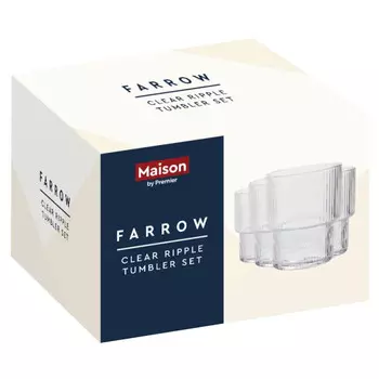 набор стаканов PREMIER HOUSEWARES Farrow Clear 4шт 230мл стекло